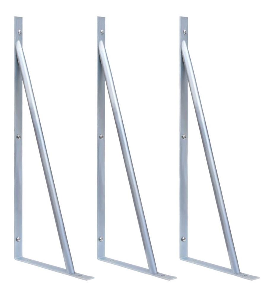 Supports pour poteau de clôture 3 pcs Acier galvanisé
