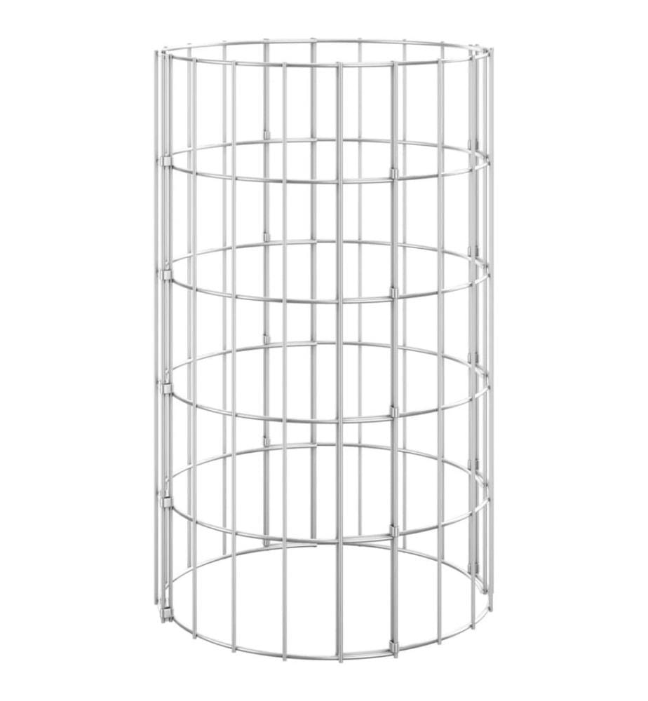 Poteau à gabion circulaire Acier galvanisé Ø30x50 cm