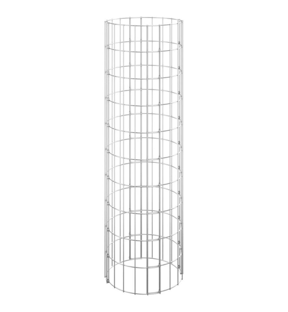 Poteau à gabion circulaire Acier galvanisé Ø30x100 cm
