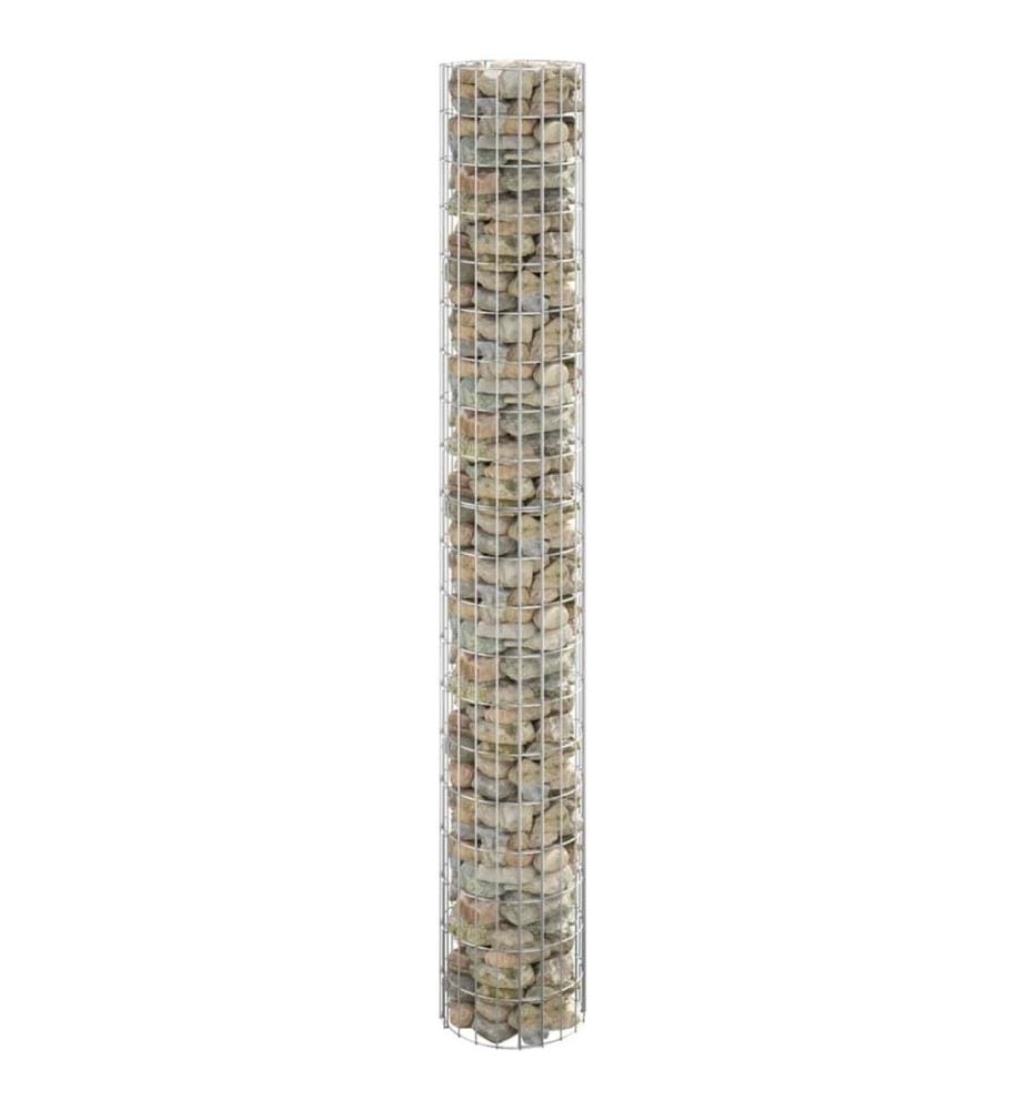 Poteau à gabion circulaire Acier galvanisé Ø30x200 cm