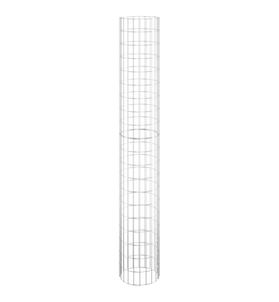 Poteau à gabion circulaire Acier galvanisé Ø30x200 cm