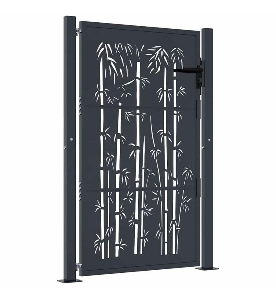 Gartentor Anthrazit 100x150 cm Stahl Bambus-Design