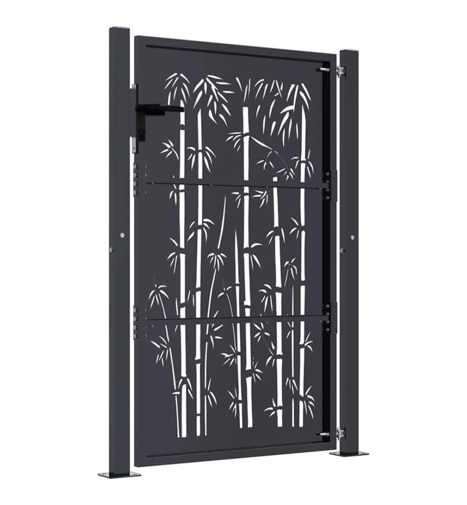 Gartentor Anthrazit 100x150 cm Stahl Bambus-Design