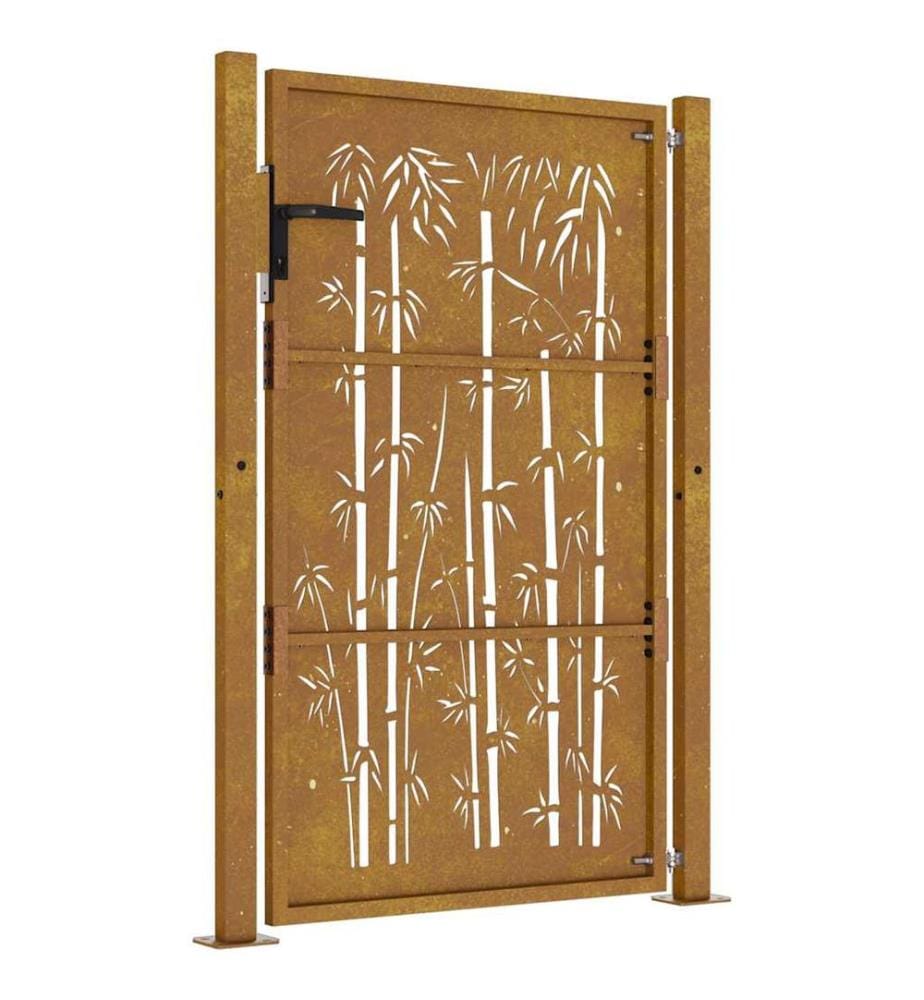 Gartentor 100x150 cm Cortenstahl Bambus-Design