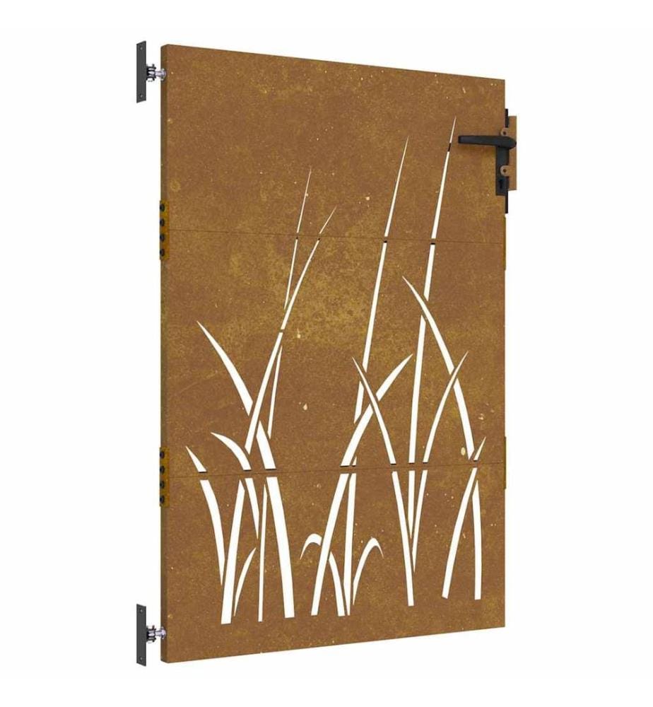 Gartentor 85x125 cm Cortenstahl Gras-Design
