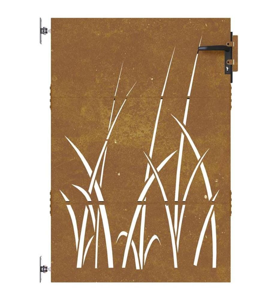 Gartentor 85x150 cm Cortenstahl Gras-Design