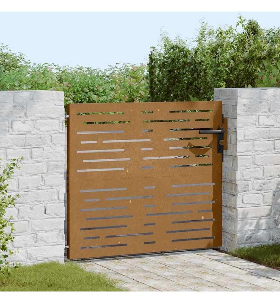 Gartentor 85x100 cm Cortenstahl Quadratisches Design
