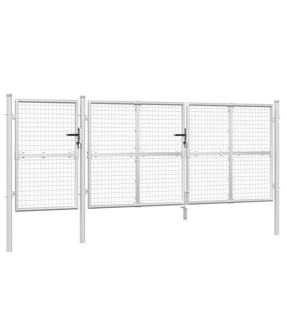 Maschen-Gartentor Silber 400x125 cm Verzinkter Stahl