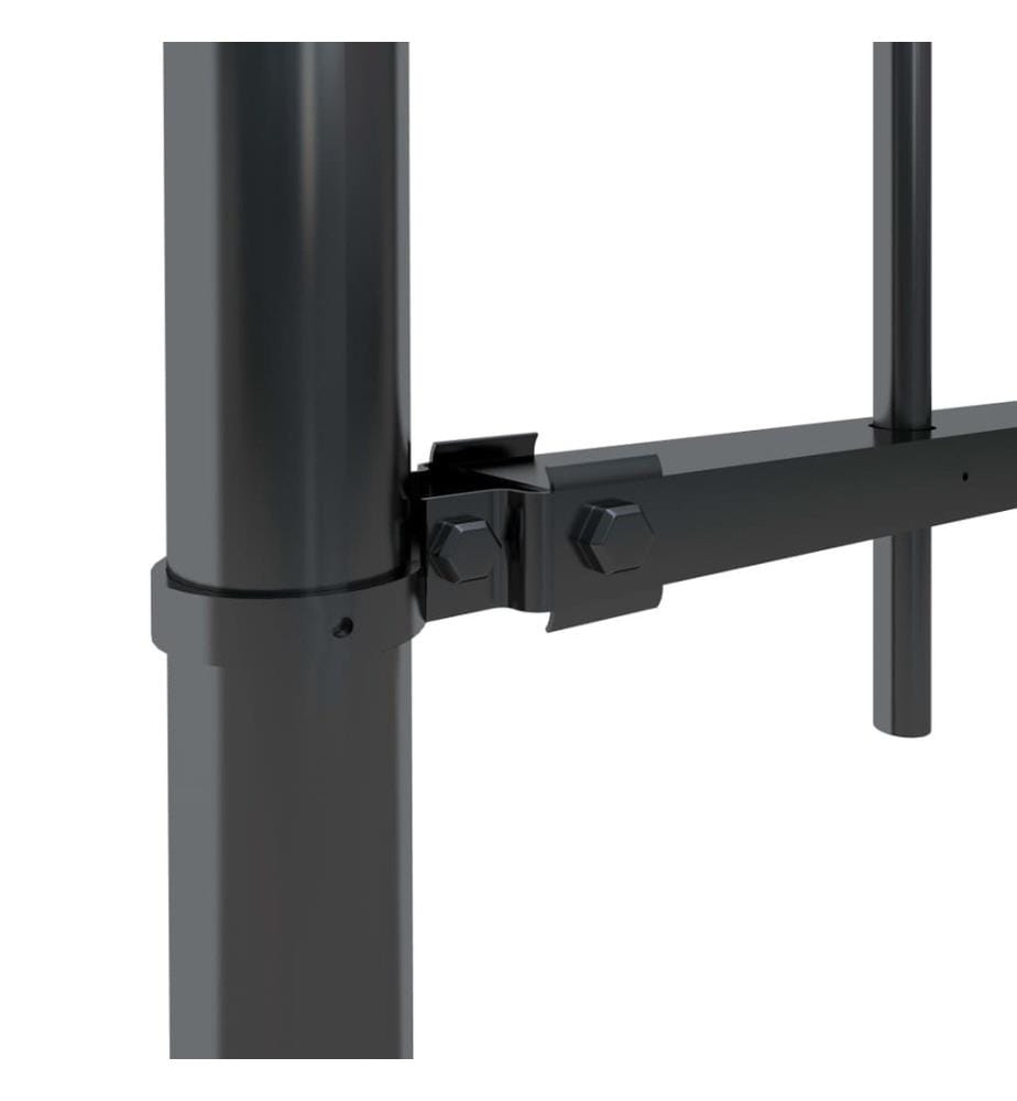 Gartenzaun mit Speerspitzen Stahl 3,4 x 0,6 m Schwarz