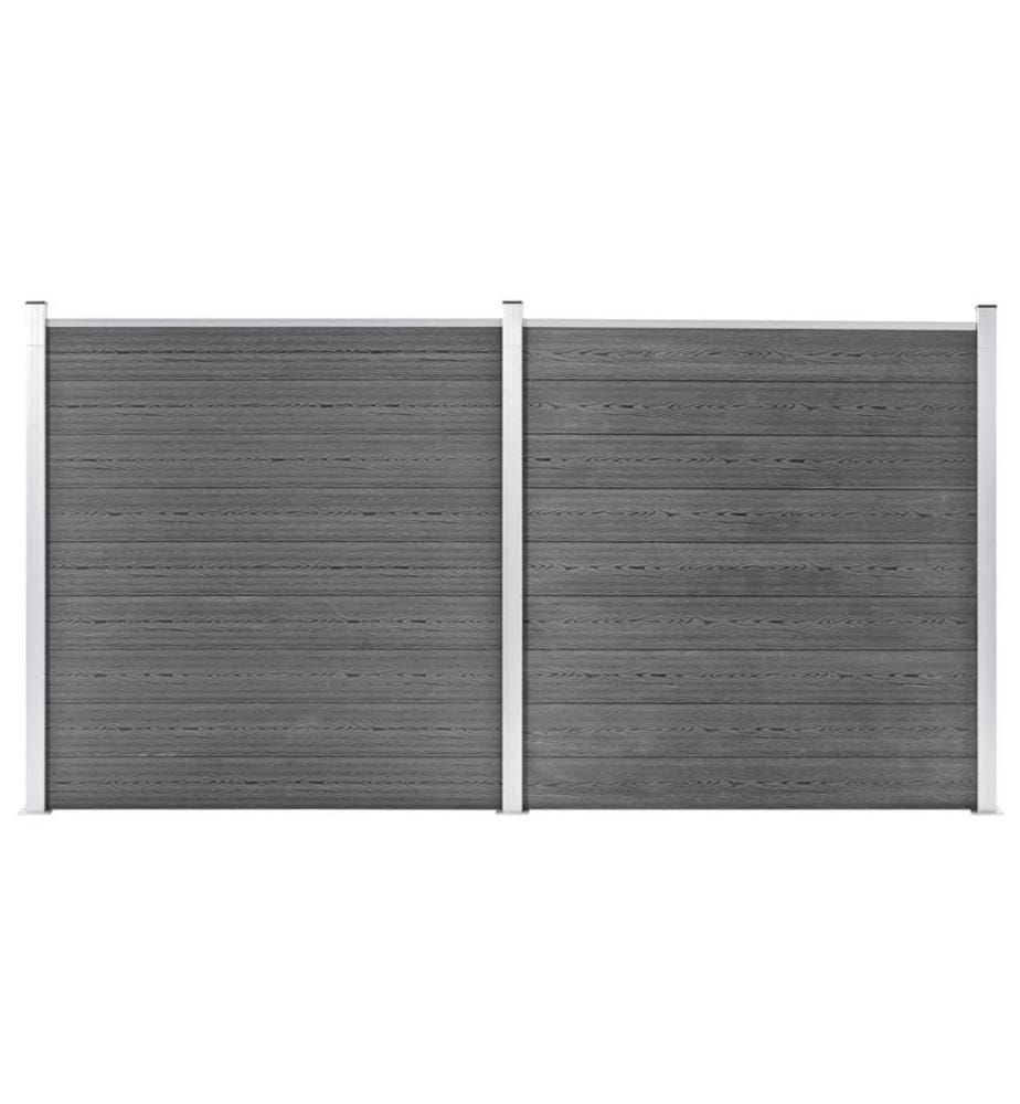 Gartenzaun WPC 353×186 cm Grau