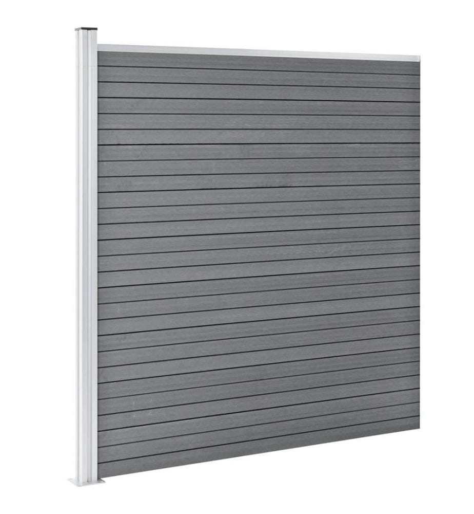 Gartenzaun WPC 353×186 cm Grau