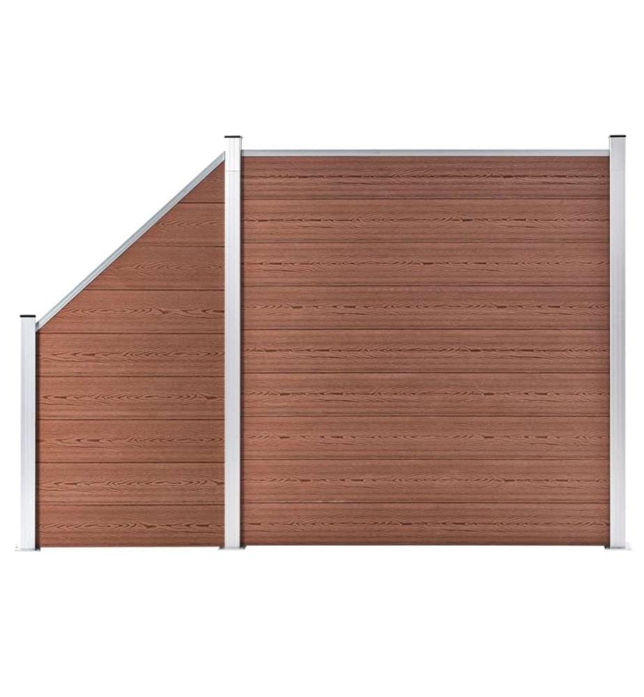 WPC Zaun-Set 1 Quadrat + 1 Schräge 273x186 cm Braun
