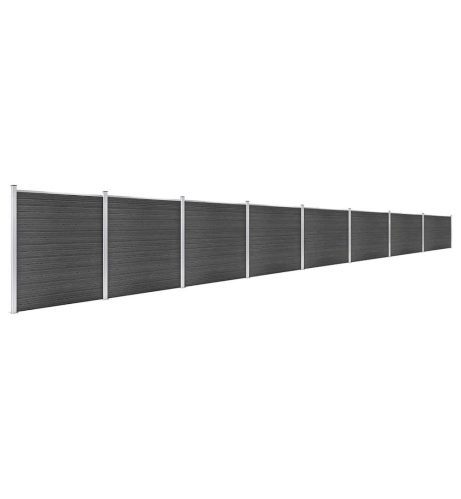 Zaunelement Set WPC 1391x186 cm Schwarz