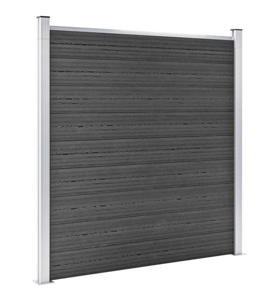 Zaunelement Set WPC 1391x186 cm Schwarz