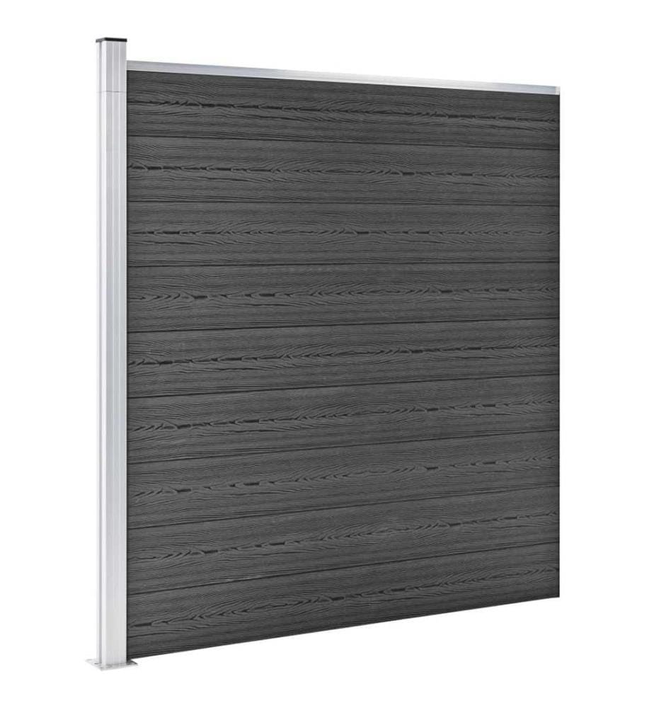Zaunelement Set WPC 1391x186 cm Schwarz