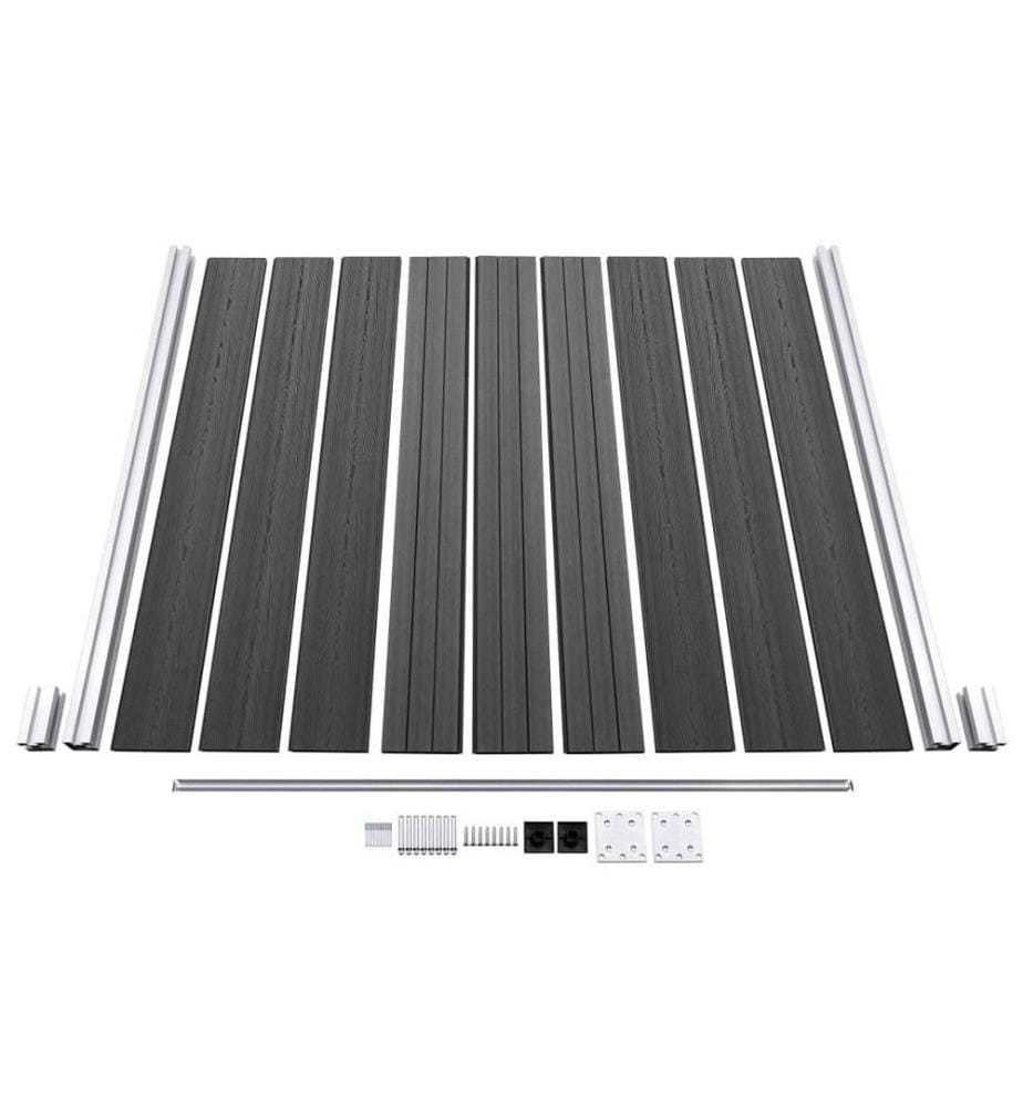 Zaunelement Set WPC 1391x186 cm Schwarz