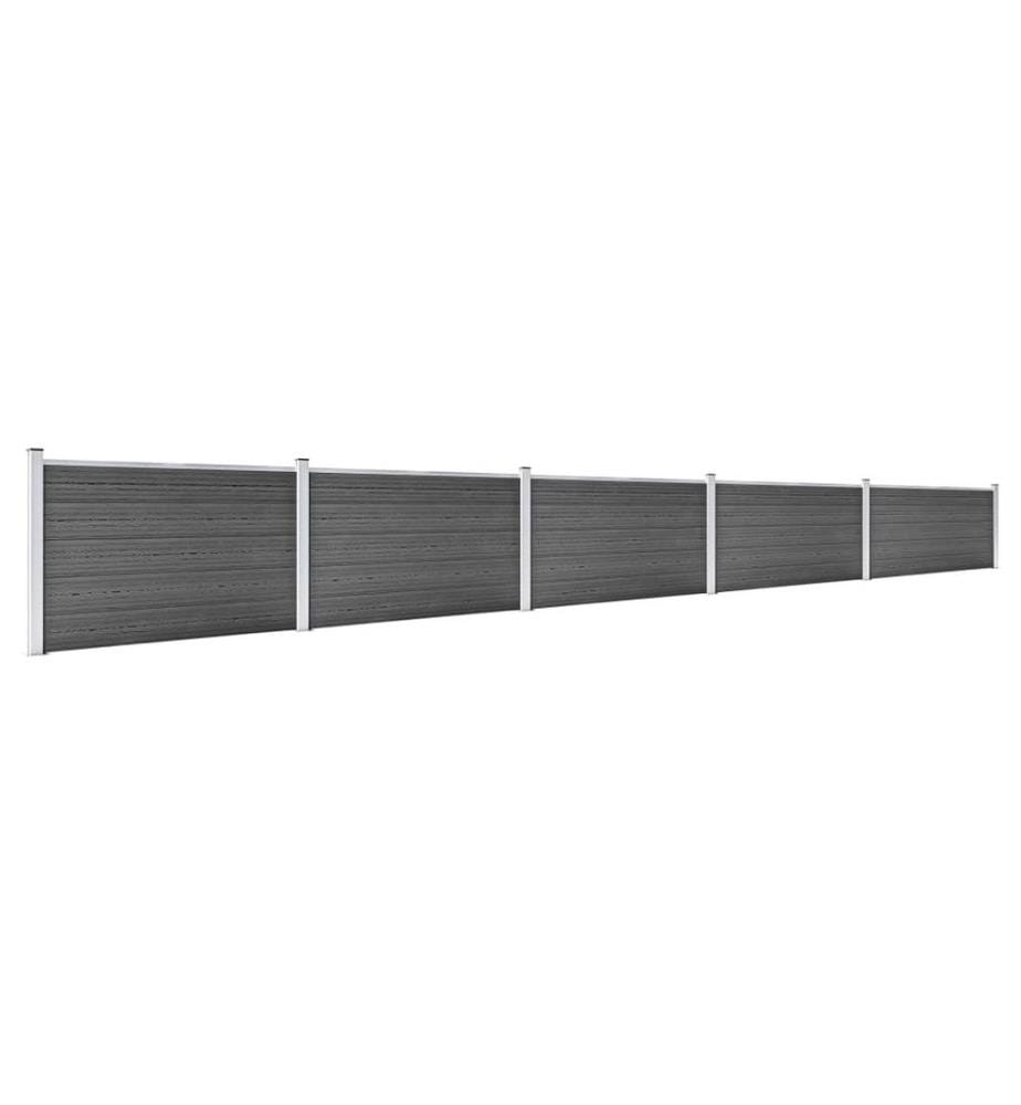 Zaunelement Set WPC 872x105 cm Schwarz