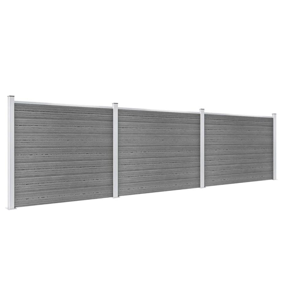 Zaunelement Set WPC 526x146 cm Grau