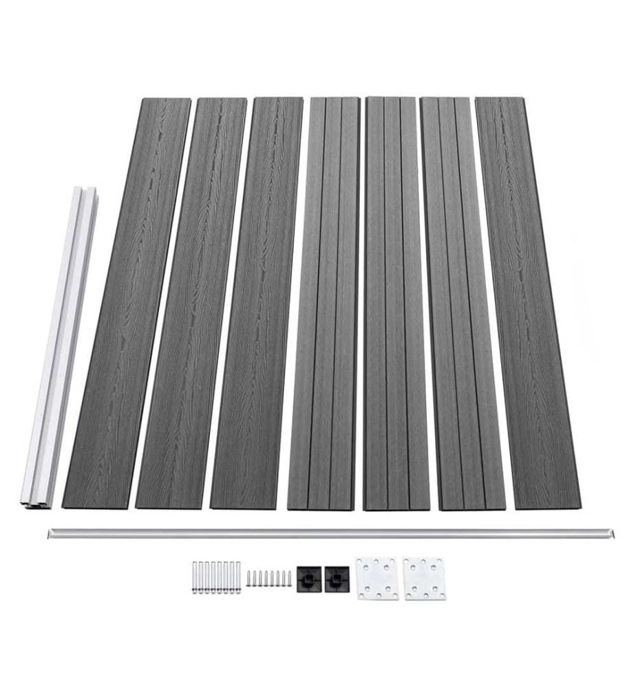 Zaunelement Set WPC 526x146 cm Grau