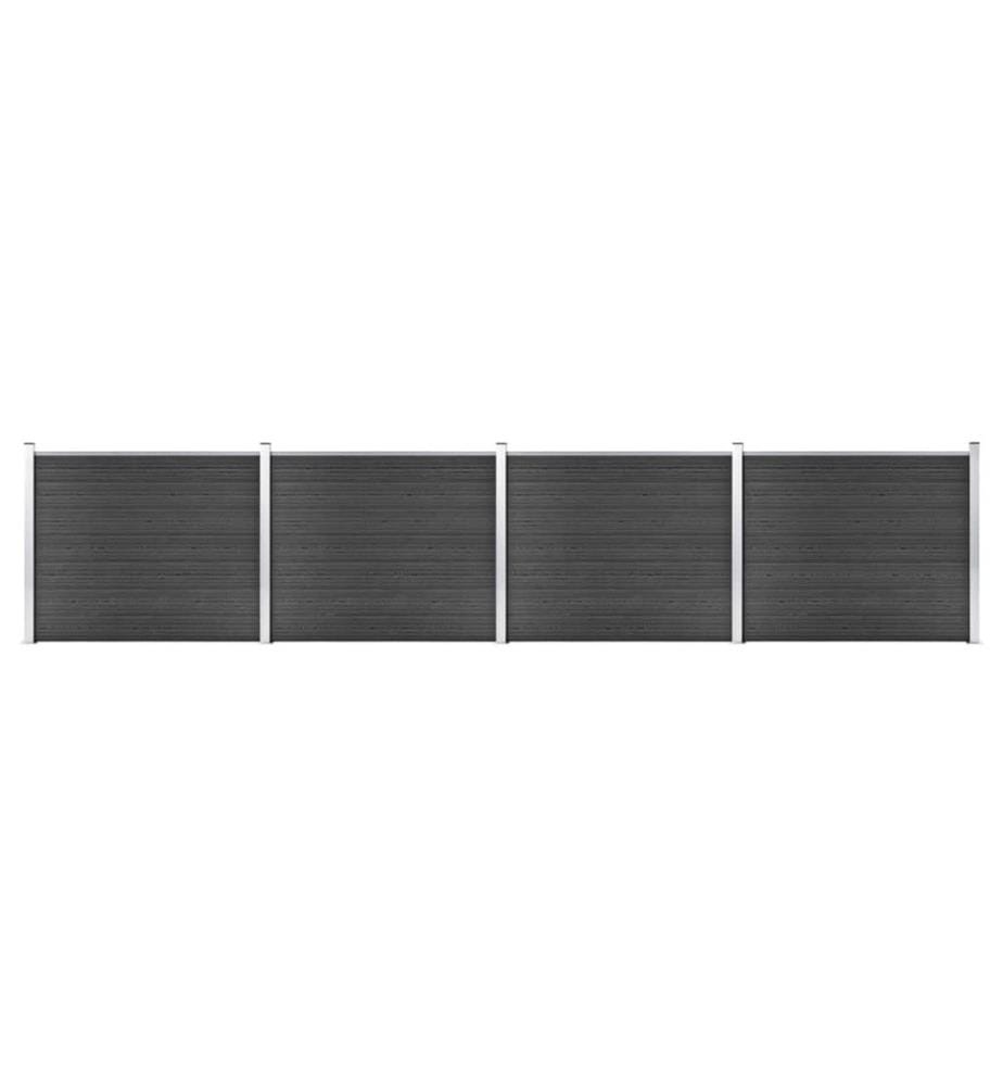 Zaunelement Set WPC 699x146 cm Grau