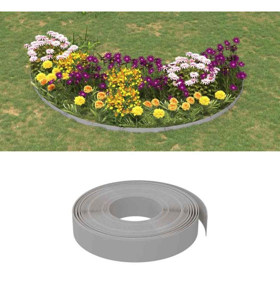 Rasenkanten 3 Stk. Grau 10 m 10 cm Polyethylen
