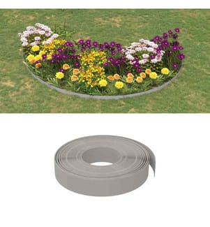 Rasenkanten 5 Stk. Grau 10 m 10 cm Polyethylen