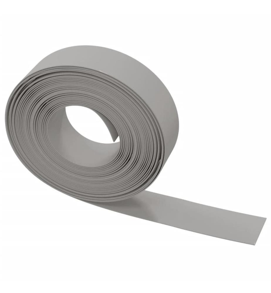 Rasenkanten 2 Stk. Grau 10 m 15 cm Polyethylen