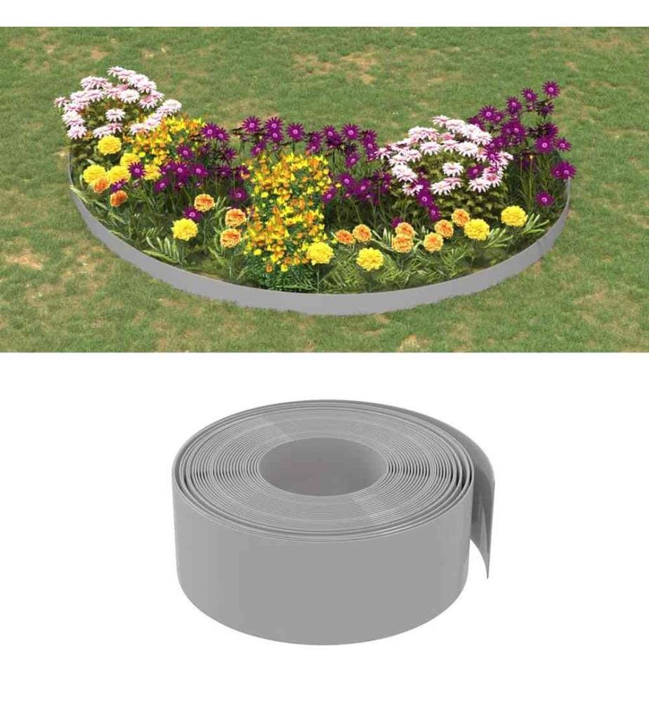 Rasenkanten 4 Stk. Grau 10 m 20 cm Polyethylen