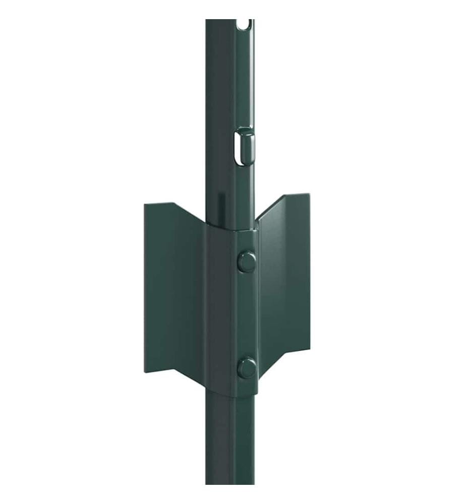 Poteau de clôture. 44 pcs Vert 100 cm Acier
