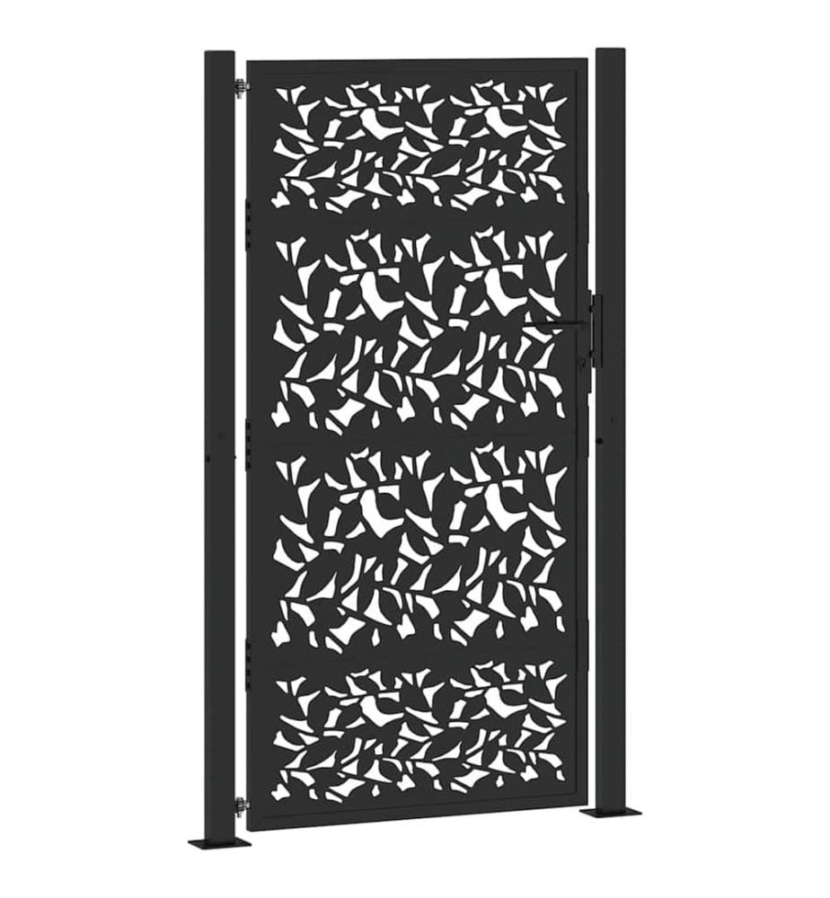 Gartentor Schwarz 100x175 cm Stahlblatt-Design