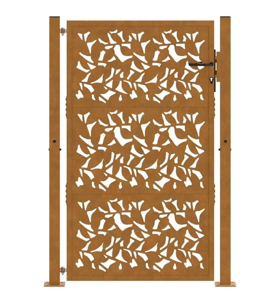 Gartentor 100x150 cm Wetterfester Stahl Blattdesign