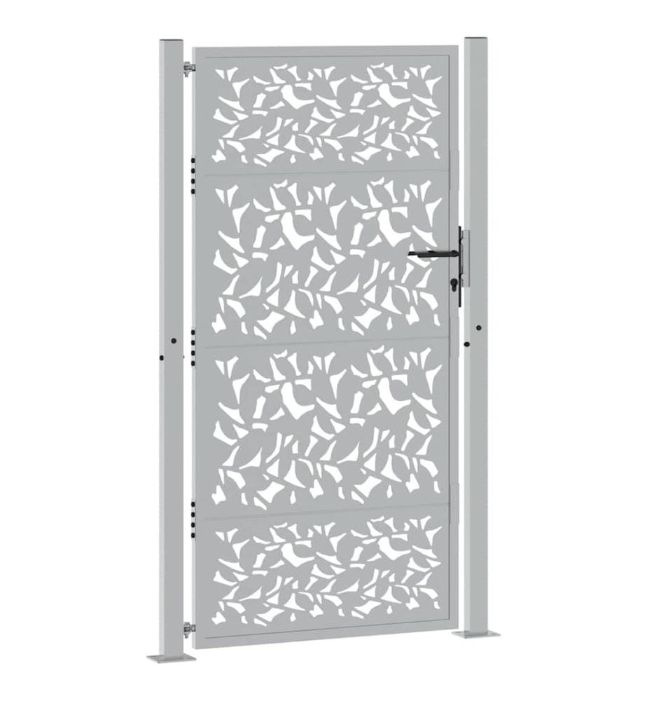 Gartentor 100x175 cm Wetterfester Stahl Blattdesign