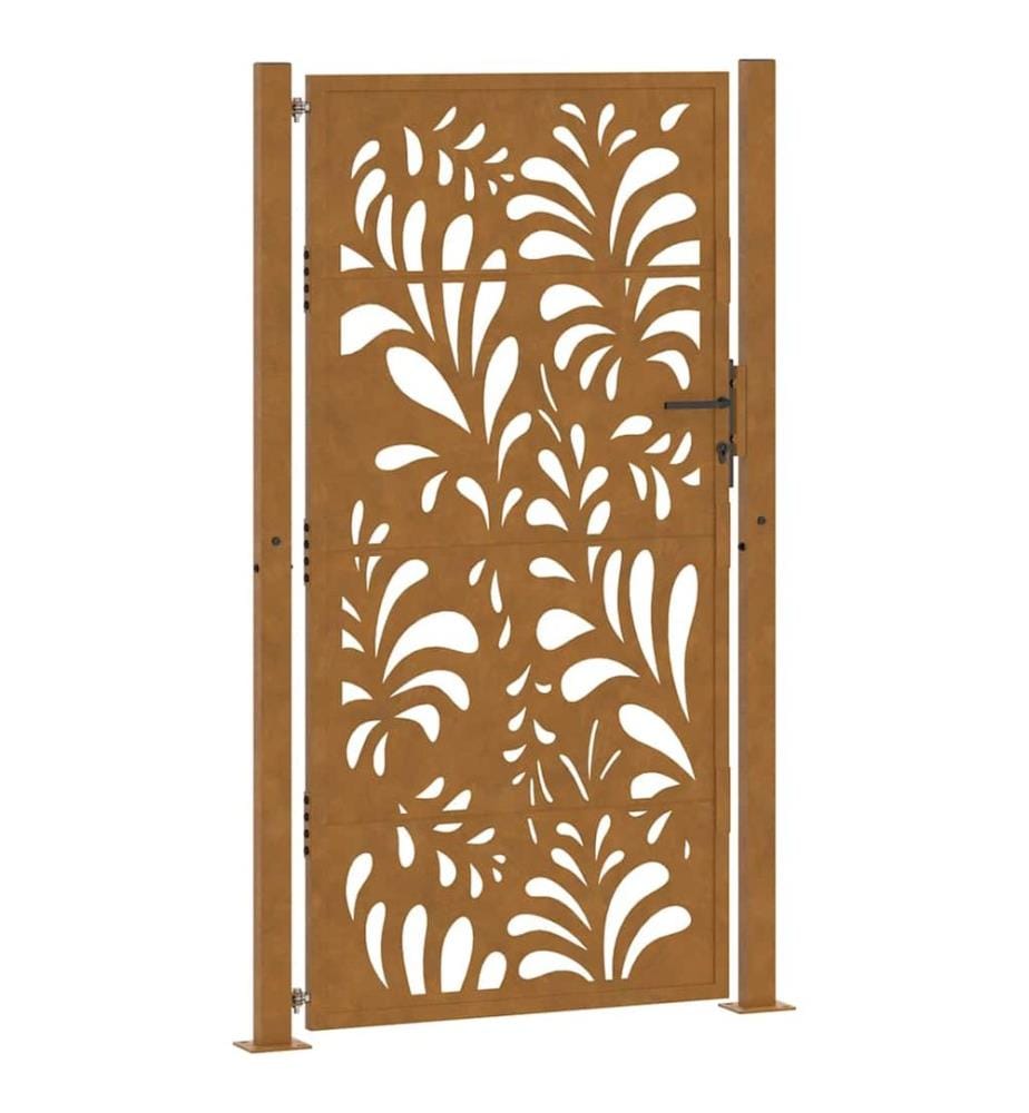 Gartentor 100x175 cm Verwitterungsstahl Wellendesign