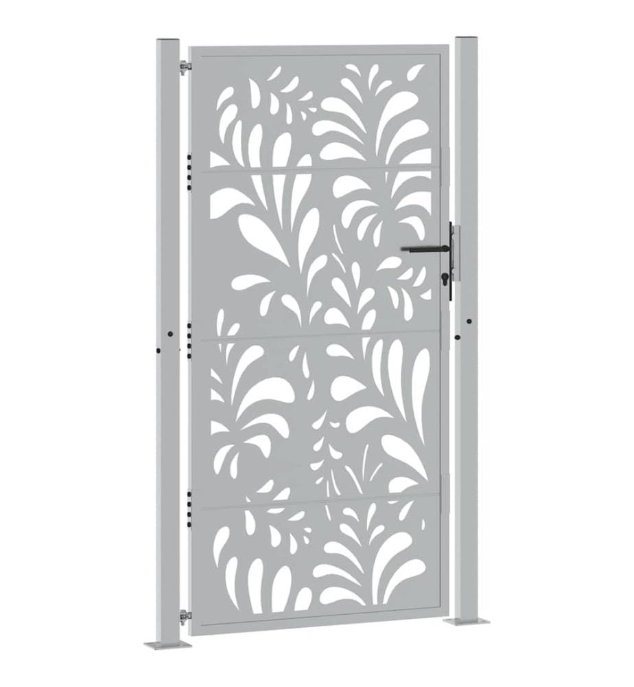 Gartentor 100x175 cm Verwitterungsstahl Wellendesign