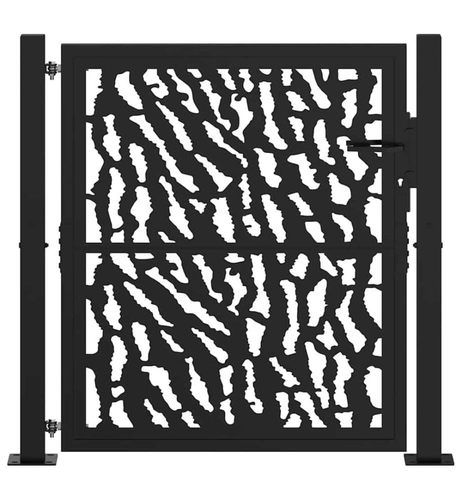 Gartentor Schwarz 100x100 cm Stahl Trace Design