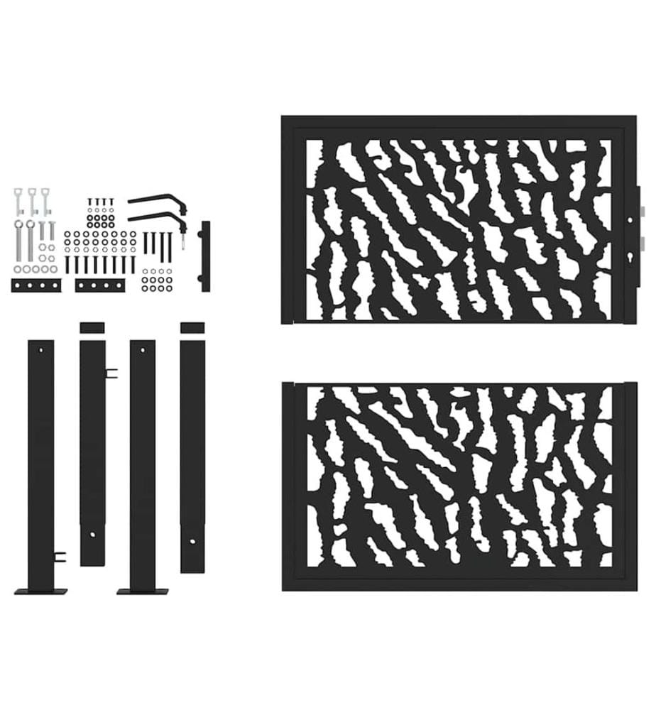 Gartentor Schwarz 100x100 cm Stahl Trace Design
