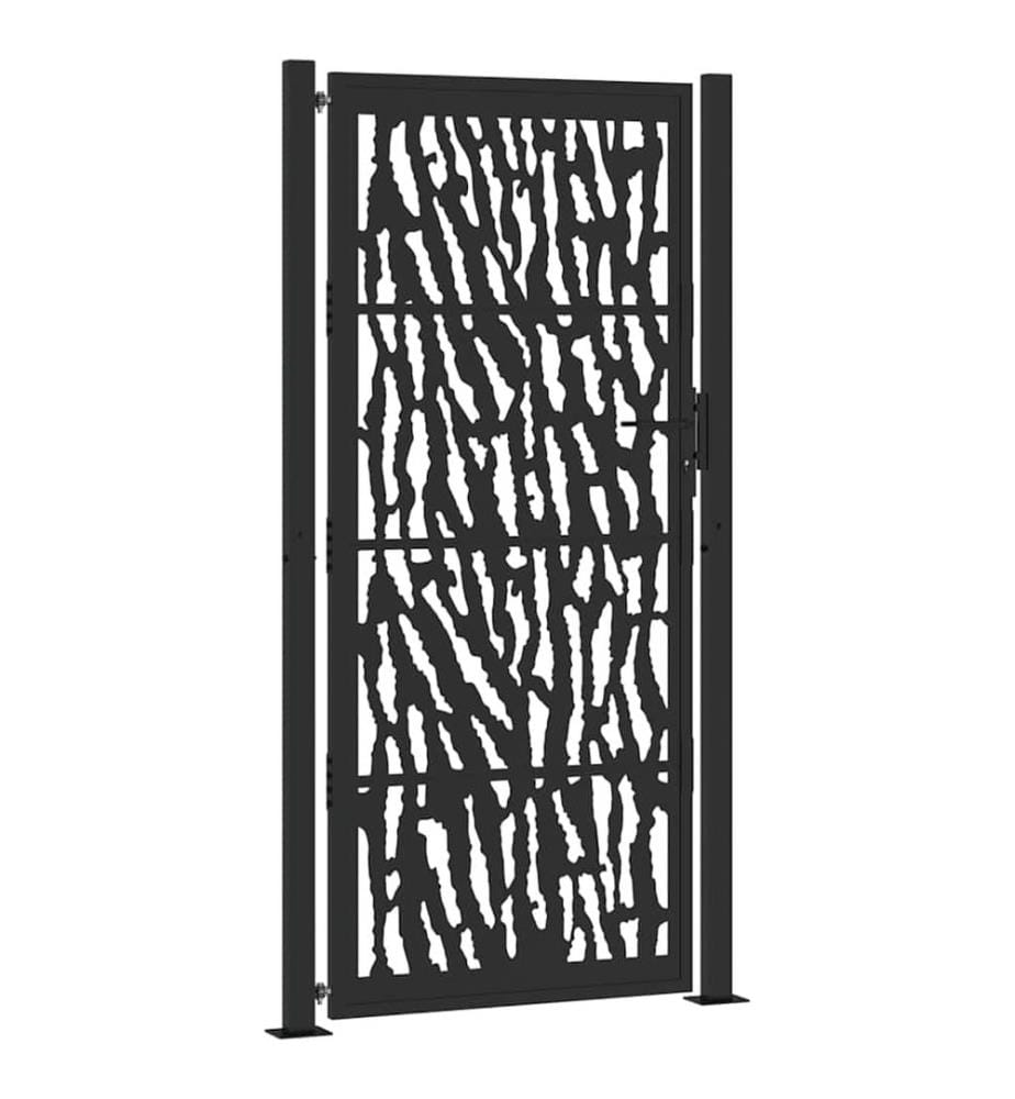 Gartentor Schwarz 100x200 cm Stahl Trace Design
