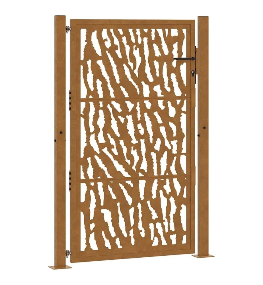 Gartentor 100x150 cm Verwitterungsstahl Trace-Design