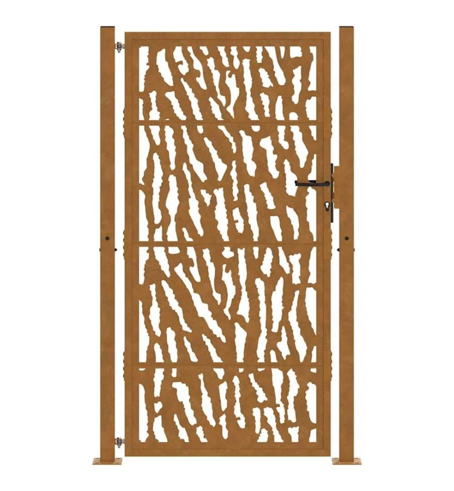 Gartentor 100x200 cm Verwitterungsstahl Trace-Design