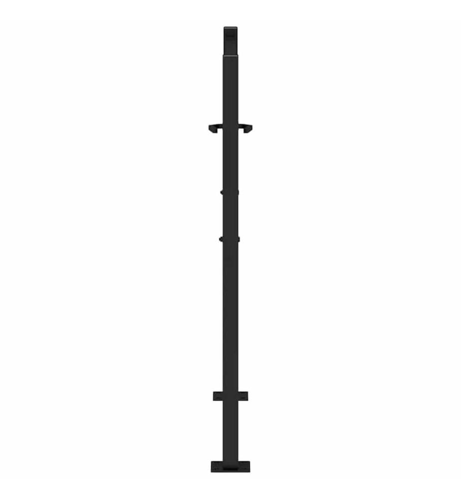 Gartentor Schwarz 100x100 cm Stahl Flammendesign