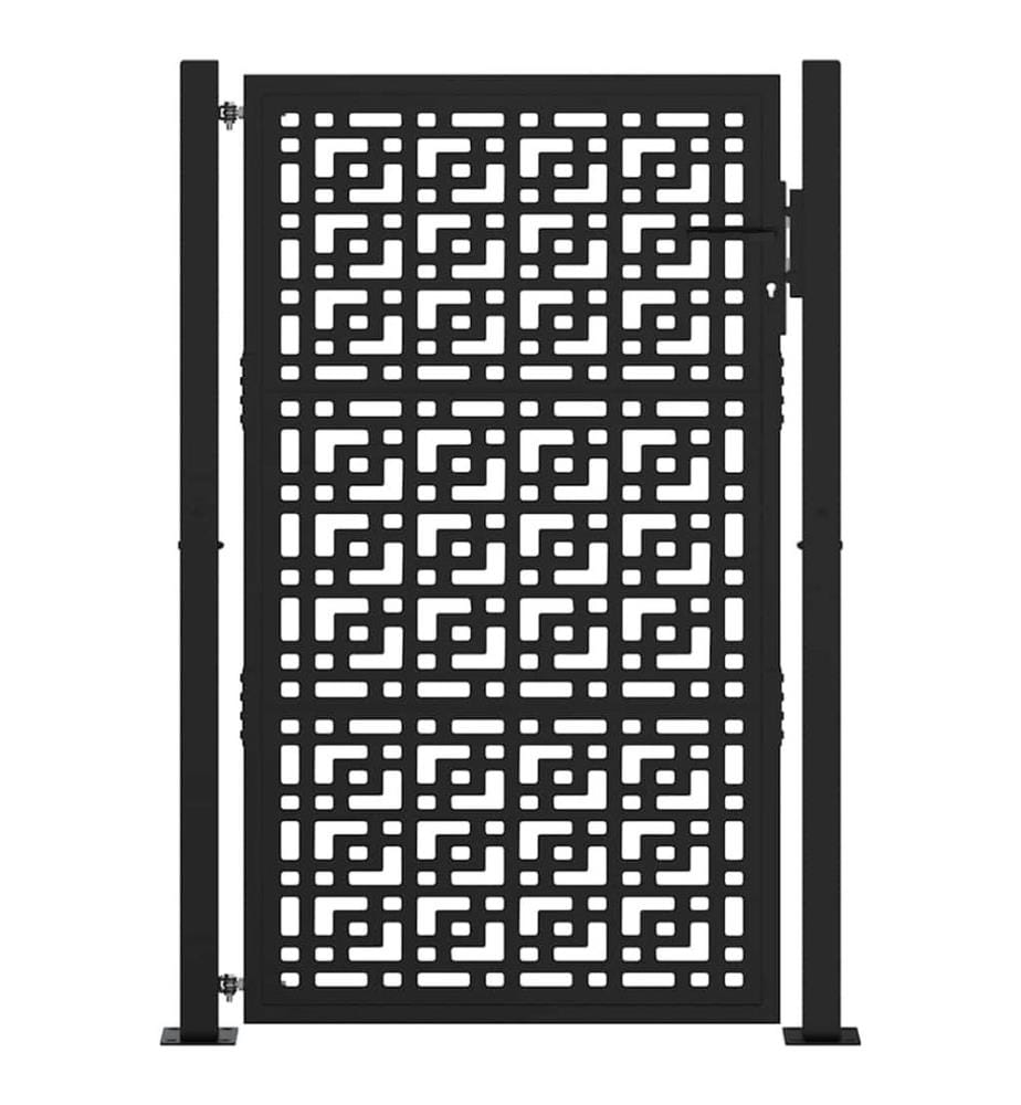 Gartentor Schwarz 100x150 cm Stahl Kreuz-Design
