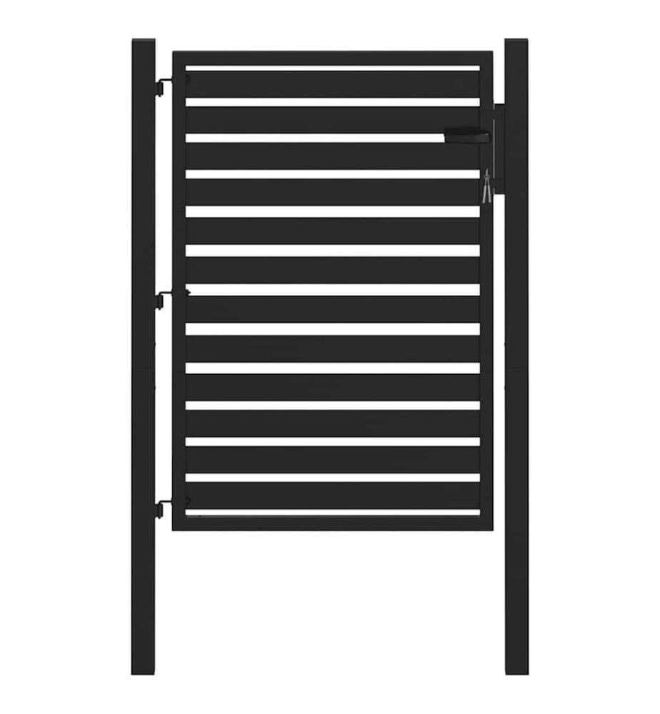 Gartentor Abschliessbar Schwarz 100x120 cm Aluminium