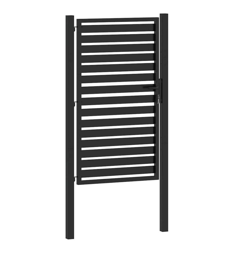 Gartentor Abschliessbar Schwarz 100x150 cm Aluminium