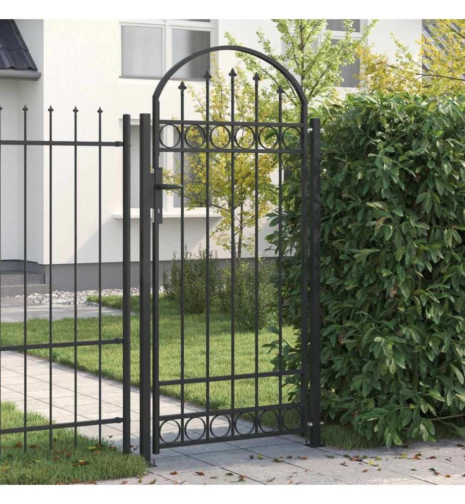 Zaunpfosten mit Schloss Grau 200 x 88 x 14 cm Stahl