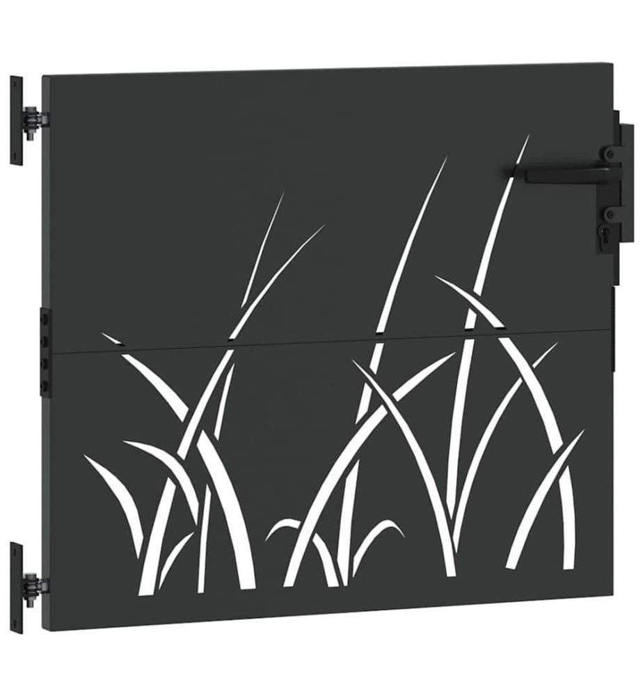 Gartentor Schwarz 85 x 100 cm Pulverbeschichteter Stahl