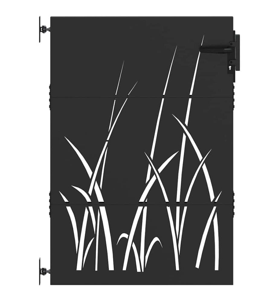 Gartentor Schwarz 85 x 150 cm Pulverbeschichteter Stahl
