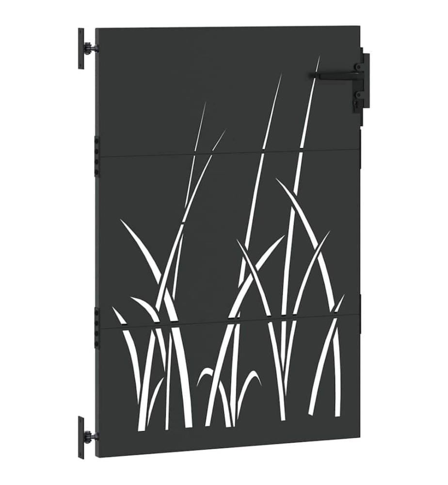 Gartentor Schwarz 85 x 150 cm Pulverbeschichteter Stahl