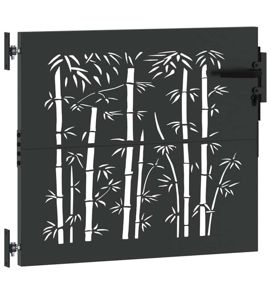 Gartentor Schwarz 85 x 100 cm Pulverbeschichteter Stahl