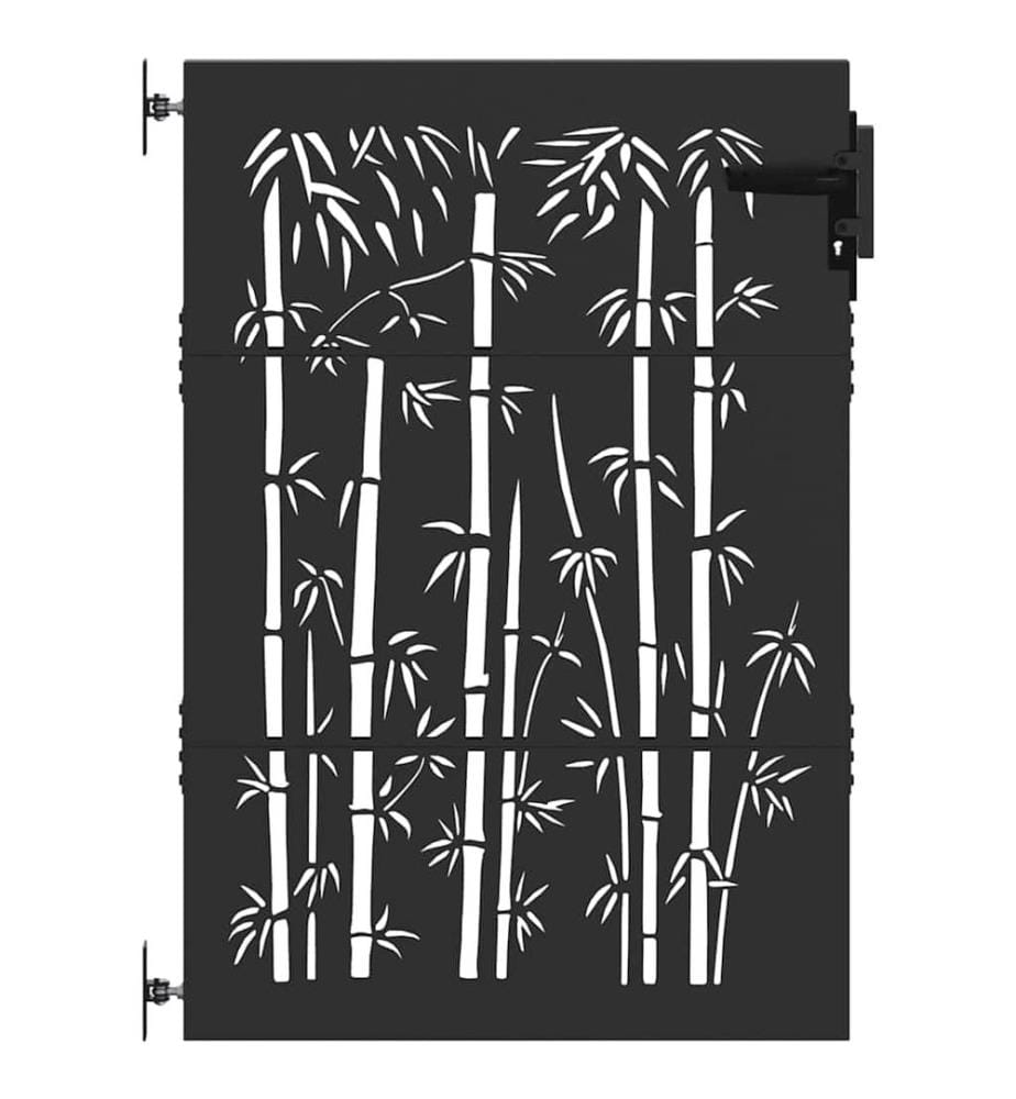 Gartentor Schwarz 85 x 125 cm Pulverbeschichteter Stahl