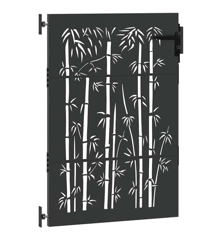Gartentor Schwarz 85 x 125 cm Pulverbeschichteter Stahl